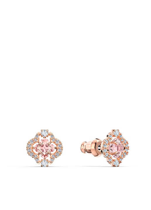 Swarovski Sparkling DC set van ketting en oorstekers met kristal - detail 4 roségoud