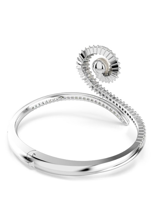 Swarovski SS25 Capsule bangle met kristal M - detail 4 zilver