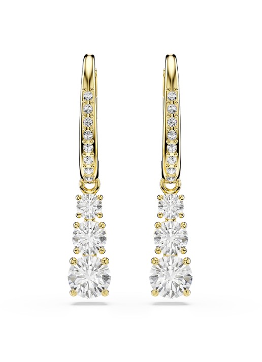 Swarovski Stilla oorringen met zirkonia - detail goud