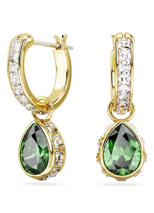 Swarovski Stilla oorringen verguld - voorkant groen