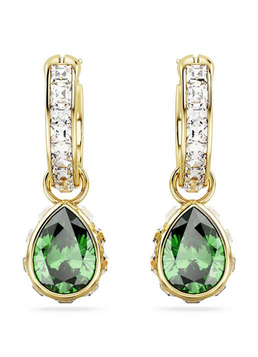 Swarovski Stilla oorringen verguld - voorkant 2 groen