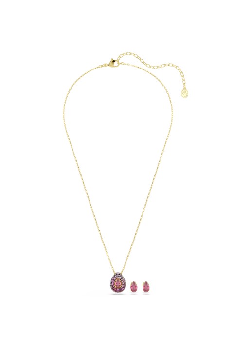 Swarovski Sublima set van ketting en oorknopjes met kristal - detail goud