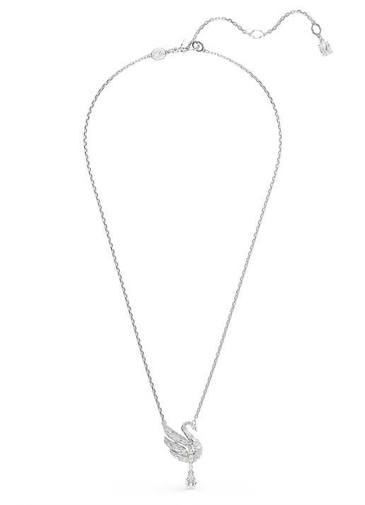 Swarovski Swan ketting met zirkonia - detail 3 zilver