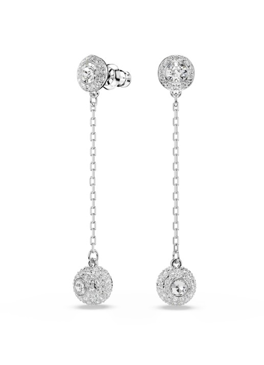 Swarovski Una oorhangers met kristal - detail 4 zilver