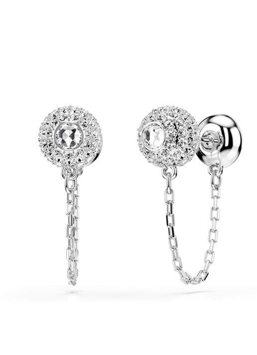 Swarovski Una oorhangers met kristal - detail 7 zilver