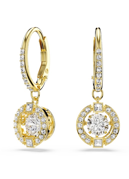 Swarovski Una oorringen met kristal - voorkant 4 goud
