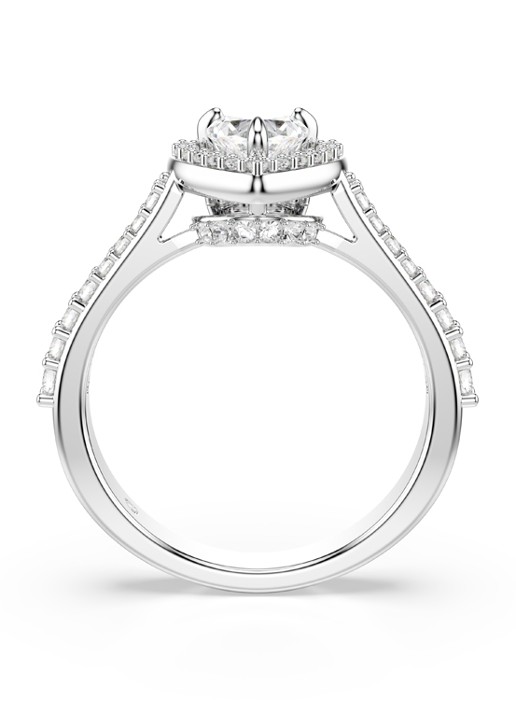 Swarovski Una ring met kristal 60 - detail 2 zilver