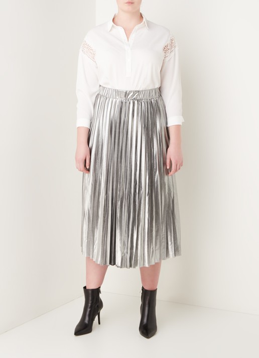 Taifun Midirok met plissé en metallic finish - voorkant 2 zilver