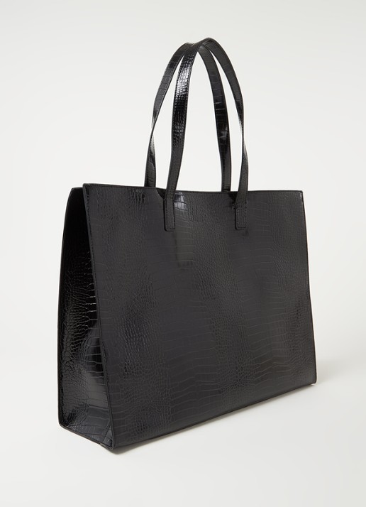 Ted Baker Alicon shopper met crocostructuur - achterkant 3 zwart