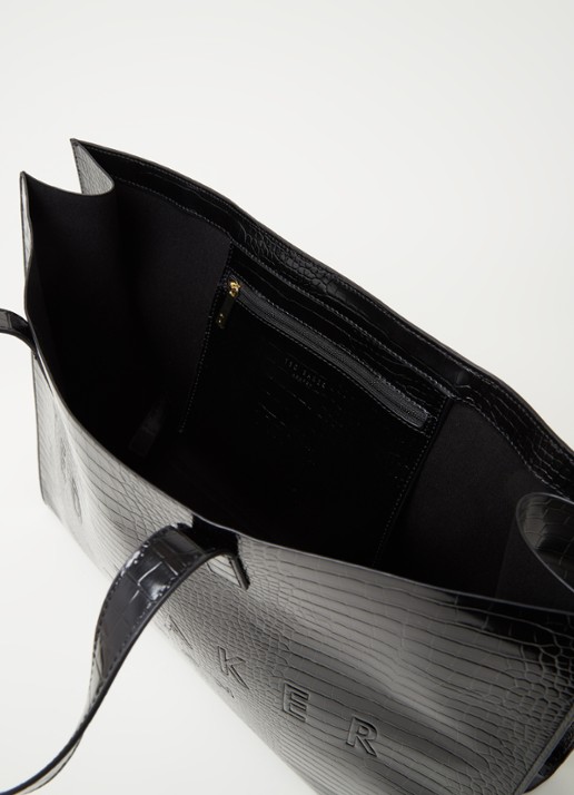 Ted Baker Alicon shopper met crocostructuur - detail zwart