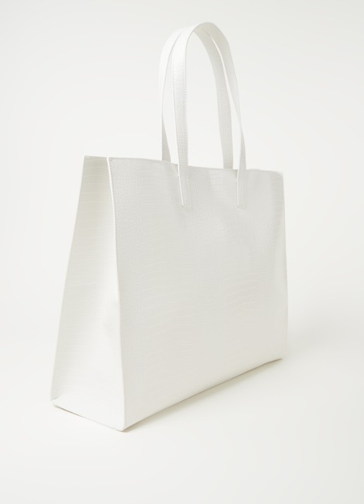 Ted Baker Alicon shopper met crocostructuur - achterkant creme