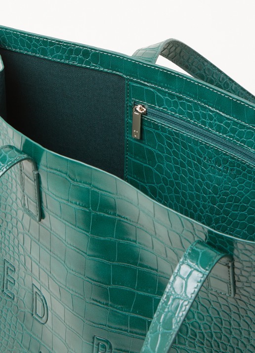Ted Baker Alicon shopper met crocostructuur - detail donkergroen