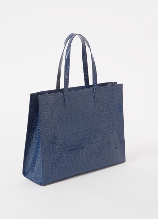 Ted Baker Alicon shopper met crocostructuur - achterkant blauw