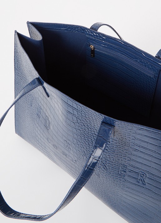 Ted Baker Alicon shopper met crocostructuur - detail 2 blauw