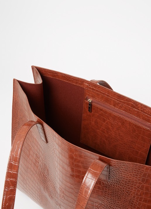 Ted Baker Alicon shopper met crocostructuur - detail 2 bruin