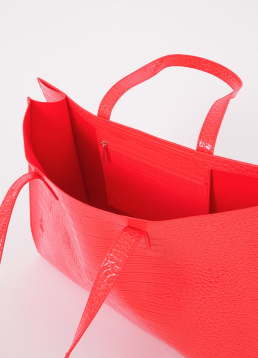 Ted Baker Alicon shopper met crocostructuur - detail 2 koraal