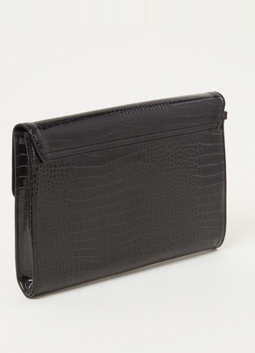 Ted Baker Crocey clutch met crocostructuur - achterkant 3 zwart
