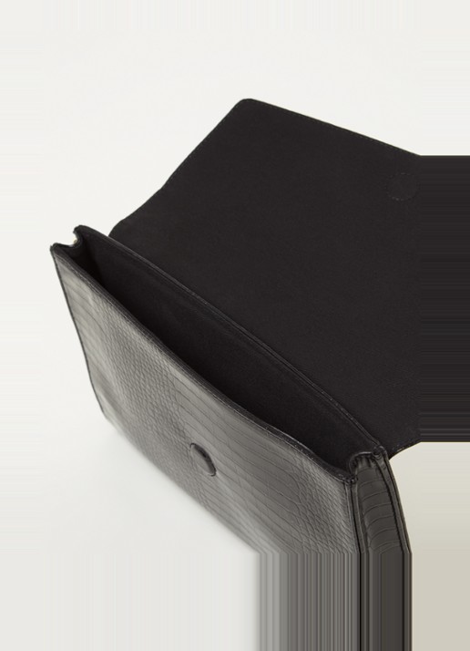 Ted Baker Crocey clutch met crocostructuur - detail zwart