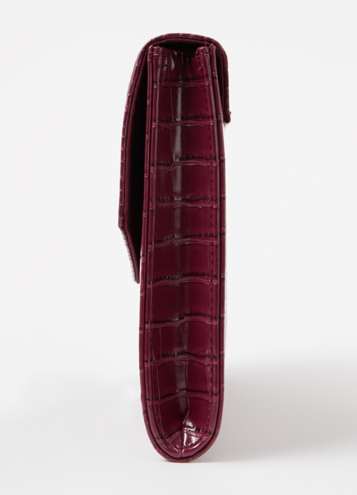 Ted Baker Crocey clutch met crocostructuur - detail 3 aubergine