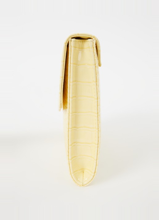 Ted Baker Crocey clutch met crocostructuur - detail 3 lichtgeel