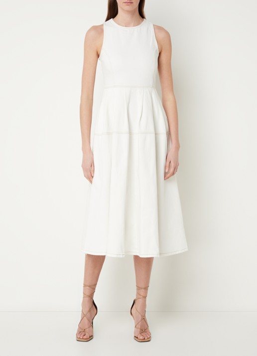 Ted Baker Erie mouwloze midi jurk van denim met steekzakken - detail 4 ivoor