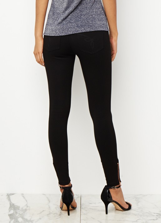 Ted Baker Fioni skinny jegging met ritsdetails - achterkant zwart