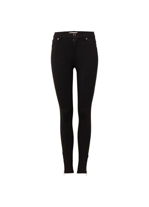 Ted Baker Fioni skinny jegging met ritsdetails - voorkant 2 zwart