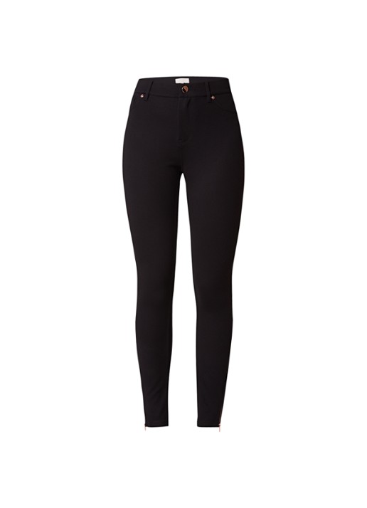 Ted Baker Fioni skinny jegging met ritsdetails - voorkant 3 diepzwart