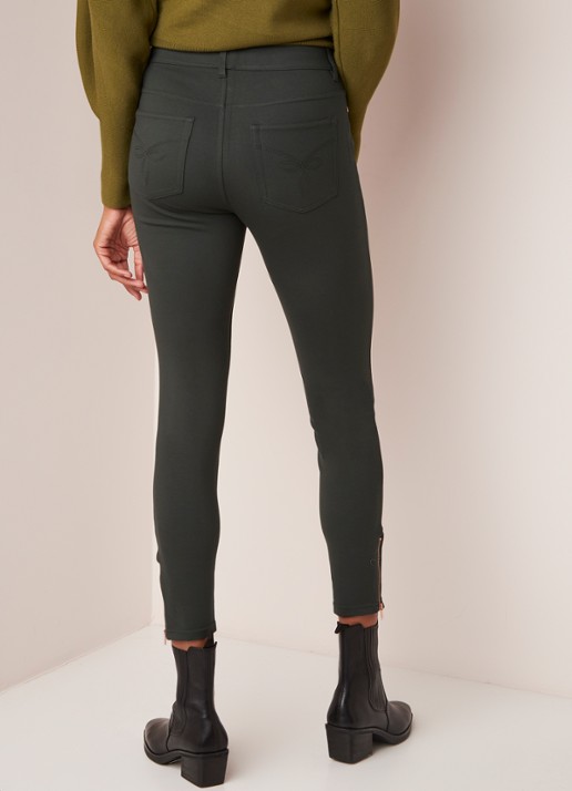 Ted Baker Fioni skinny jegging met ritsdetails - achterkant donkergroen