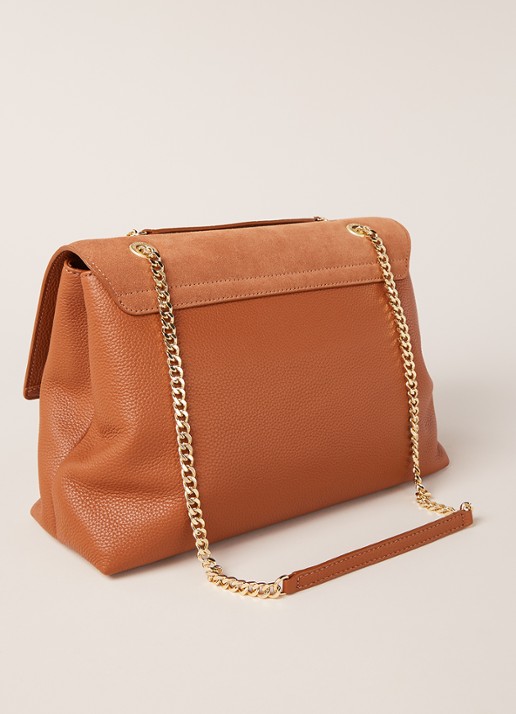 Ted Baker Hermiaa schoudertas van leer en suède - detail cognac