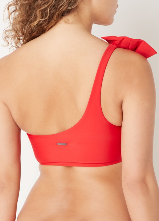 Ted Baker Liennaa one shoulder bikinitop met uitneembare vulling en strikdetail - achterkant 5 rood