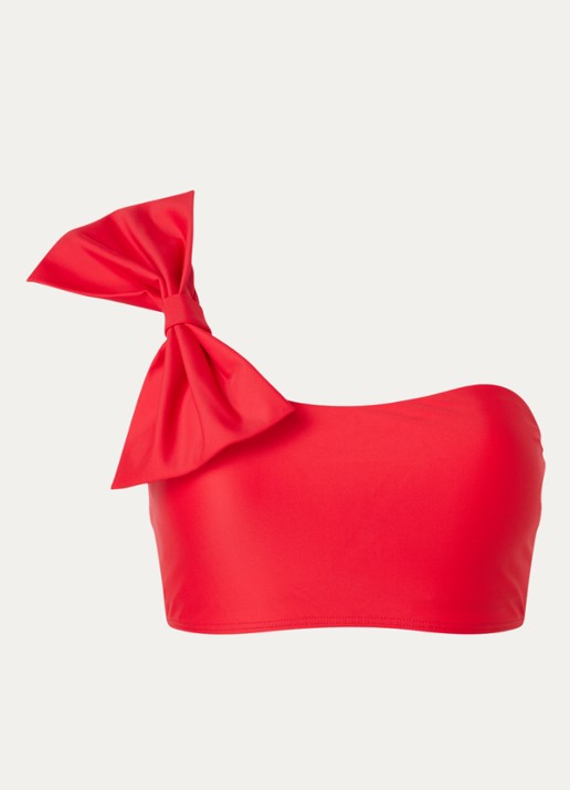Ted Baker Liennaa one shoulder bikinitop met uitneembare vulling en strikdetail - voorkant 3 rood