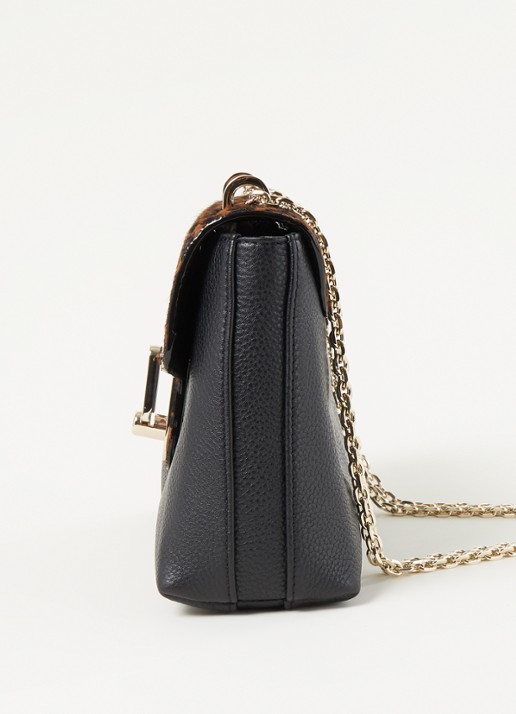 Ted Baker Naomeli schoudertas van leer met panterprint - detail 4 zwart
