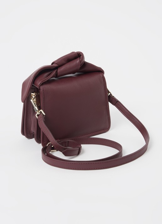 Ted Baker Niyah Mini handtas van leer - achterkant aubergine