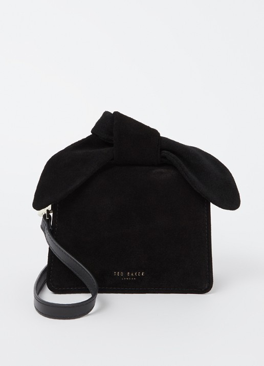 Ted Baker Niyah Mini handtas van leer - voorkant 4 diepzwart