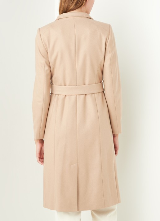 Ted Baker Rose mantel in kasjmierblend met strikceintuur - achterkant camel