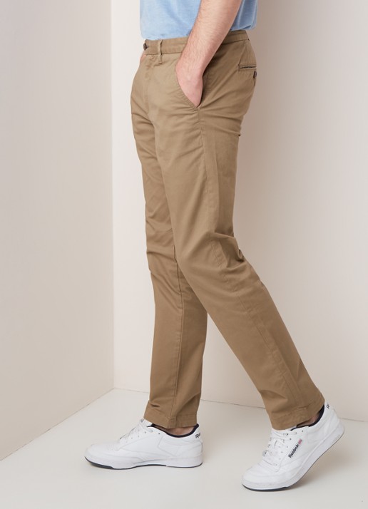Ted Baker Seenchi classic fit chino met stretch - detail 2 beige