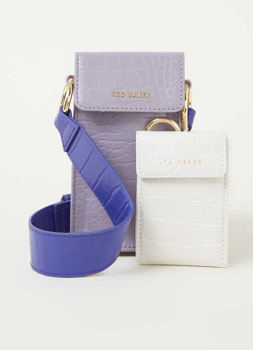 Ted Baker Shamimm mini bag met crocostructuur - voorkant 2 lila