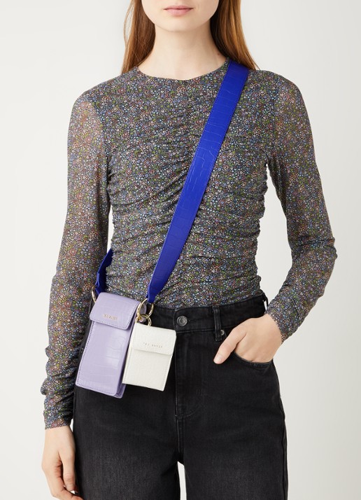 Ted Baker Shamimm mini bag met crocostructuur - voorkant 3 lila