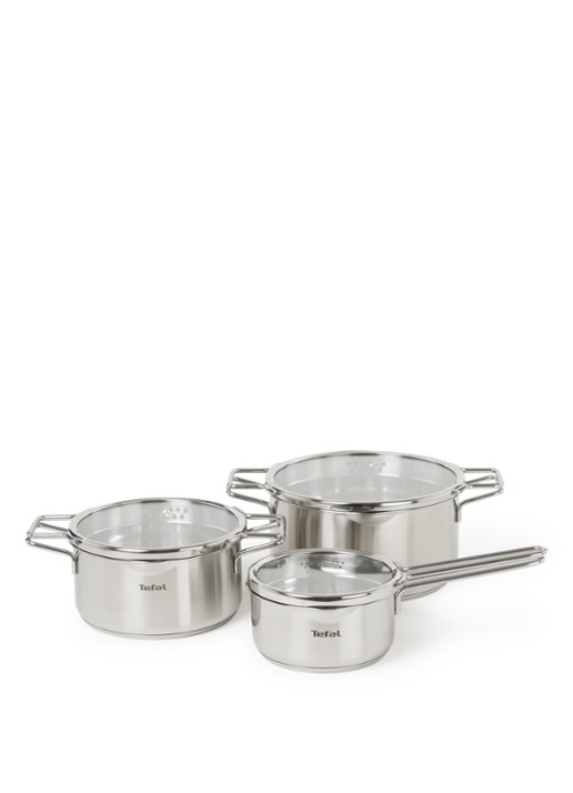 Tefal Nordica pannenset 3-delig - voorkant zilver