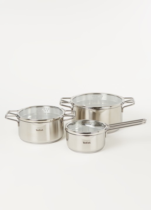 Tefal Nordica pannenset 3-delig - voorkant 2 zilver