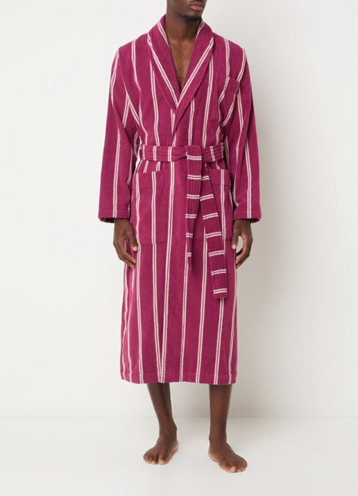 TEKLA Badjas met opgestikte zakken - unisex - detail fuchsia