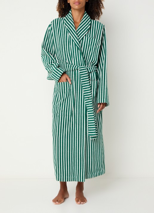 TEKLA Badjas met opgestikte zakken - unisex - detail 5 groen