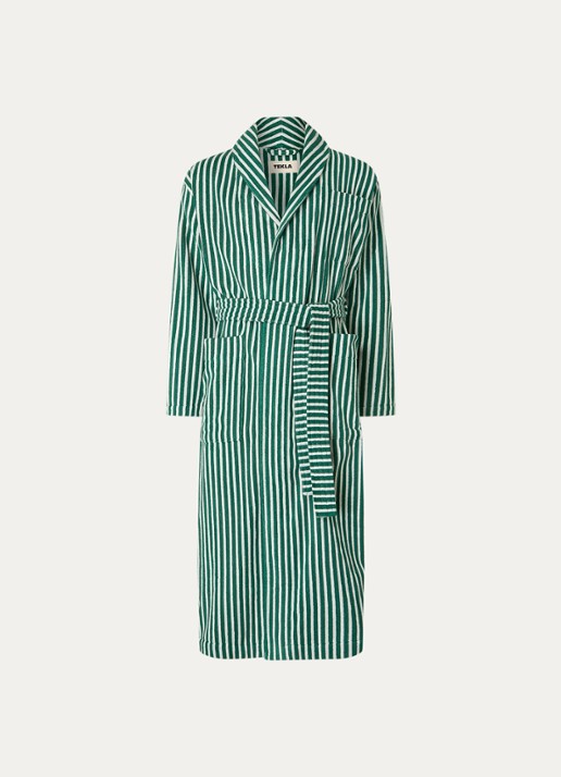 TEKLA Badjas met opgestikte zakken - unisex - voorkant 3 groen