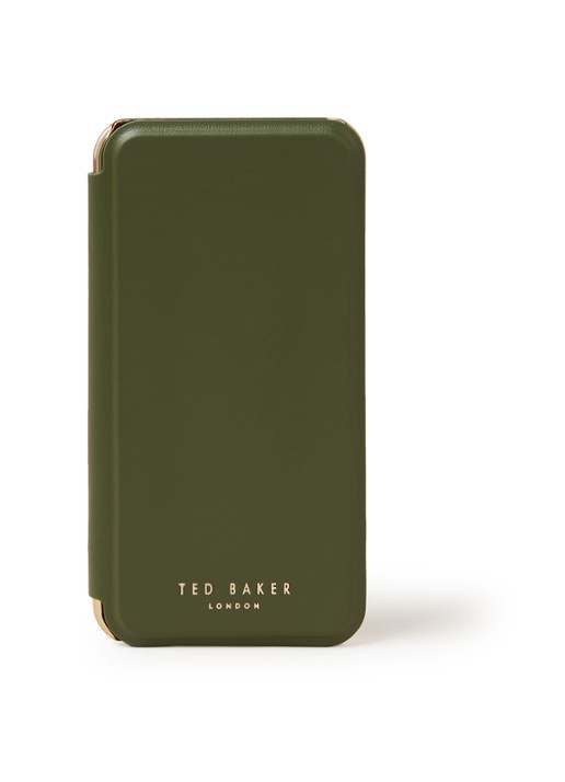 Telefoonhoes met spiegel voor iPhone X/XS  - voorkant khaki