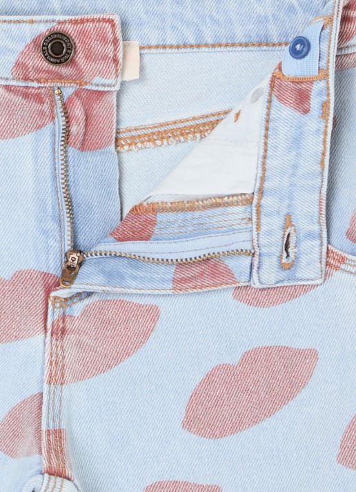 The Animals Observatory Ant loose fit jeans met print - detail 3 indigo