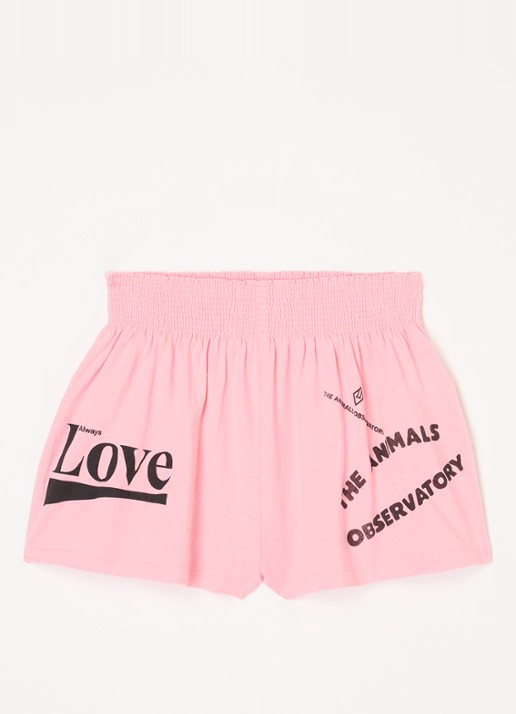 The Animals Observatory Ostrich loose fit korte broek met print - voorkant roze