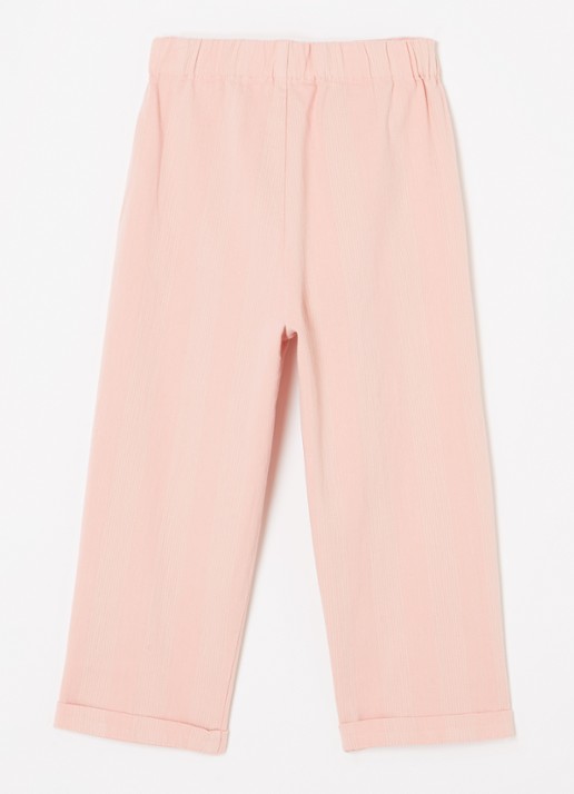 The Animals Observatory Straight leg jeans met streepprint en logoborduring - voorkant 2 roze