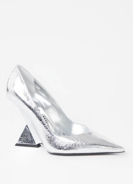 The Attico Cheope pump van leer met metallic finish