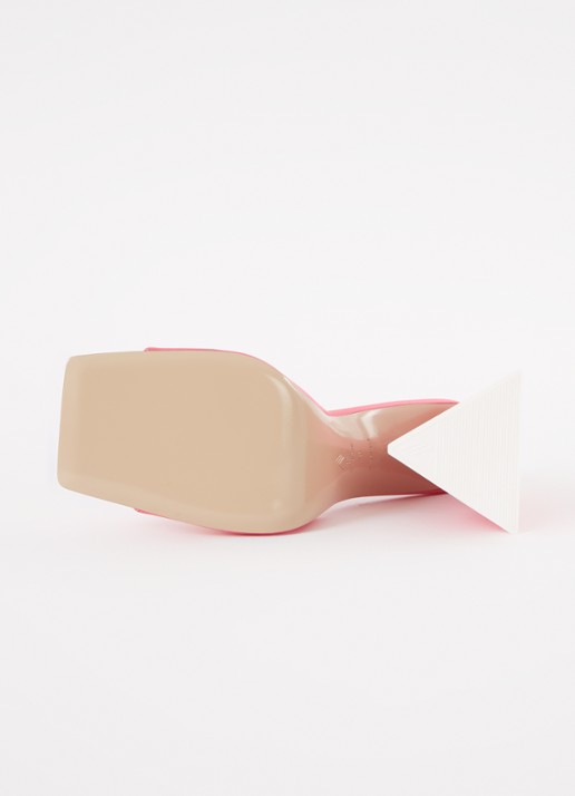 The Attico Devon muiltje van leer met lakfinish  - detail 6 roze